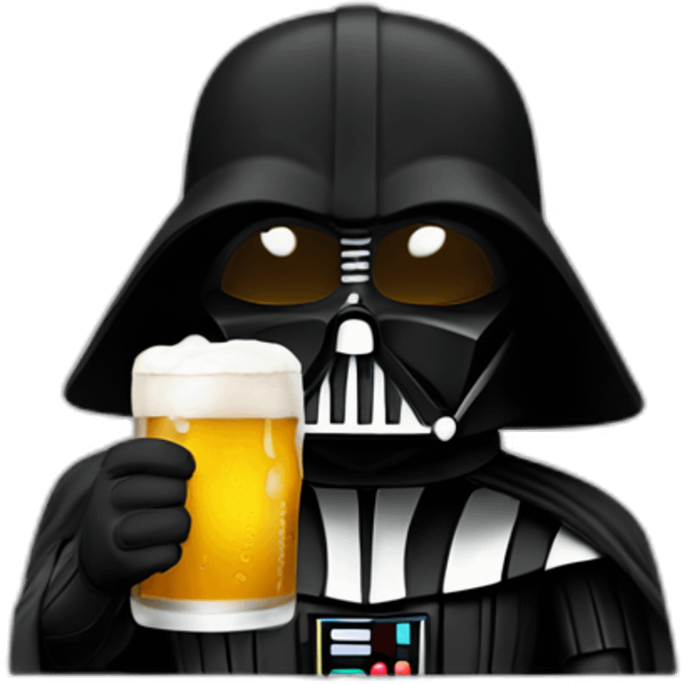 Drak vador drinking beer emoji