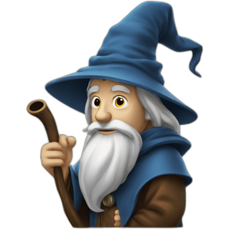 wizard in deep thought with pipe emoji