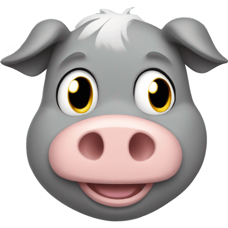 Grey pig big smile emoji