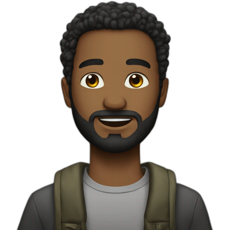 victor with stuble beard african emoji