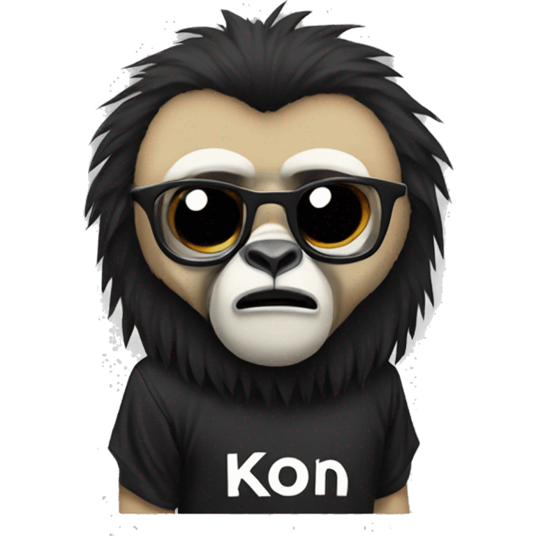 A gibbon wearing a Korn shirt emoji