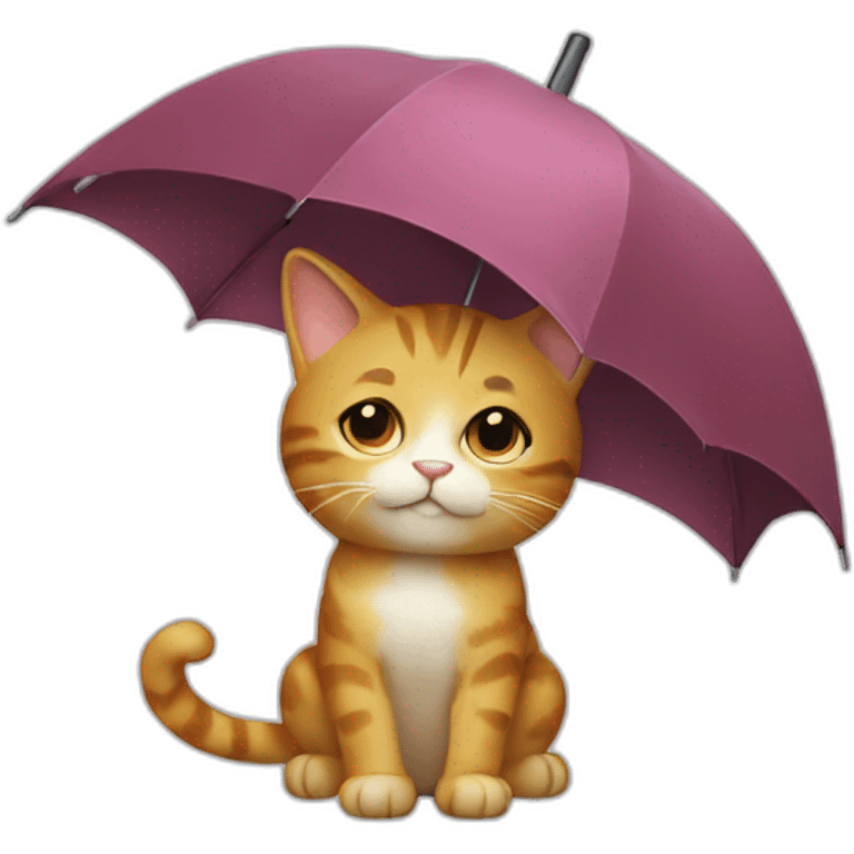 A cat with an umbrella emoji