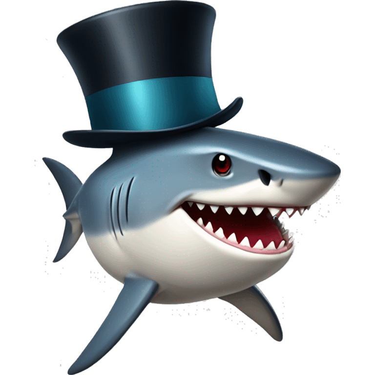 Shark with a top hat emoji