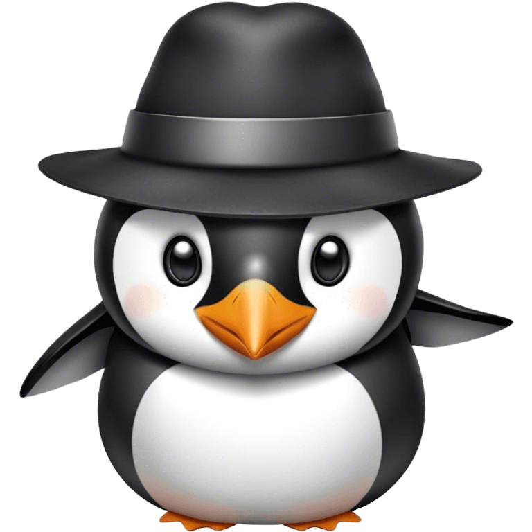 Penguin wearing hat emoji