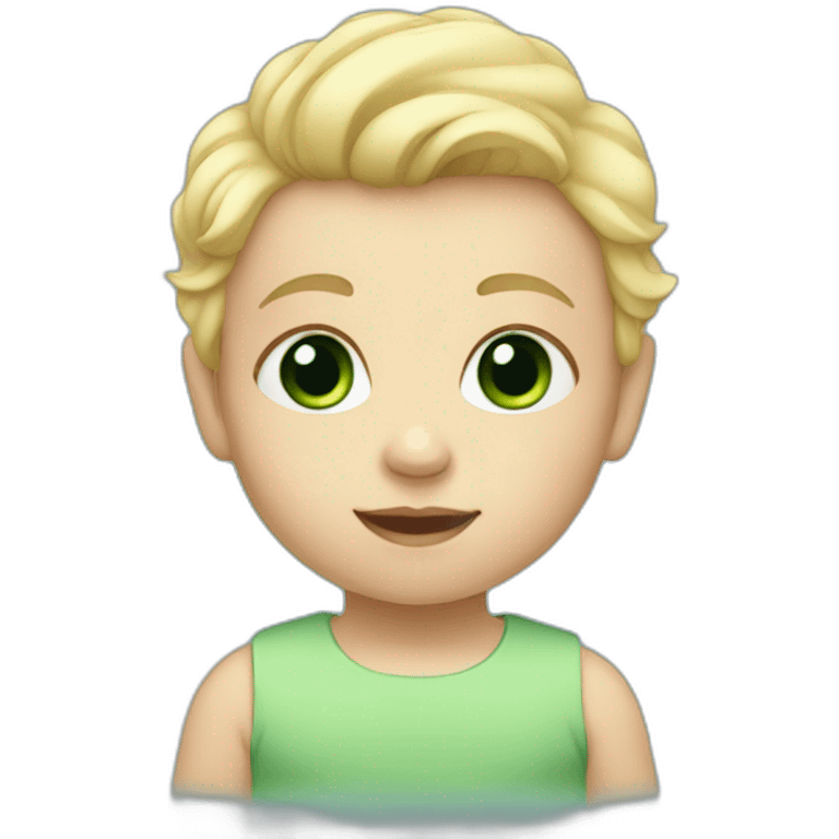 baby with blonde hair and blue-green eyes emoji