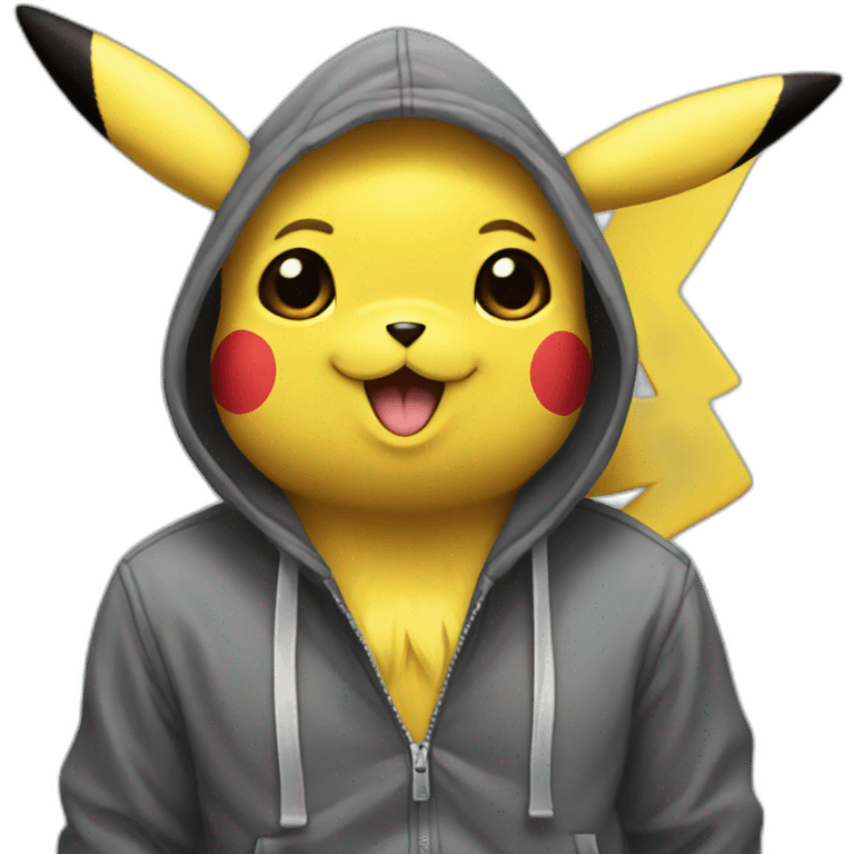 Pikachu with hoodie emoji