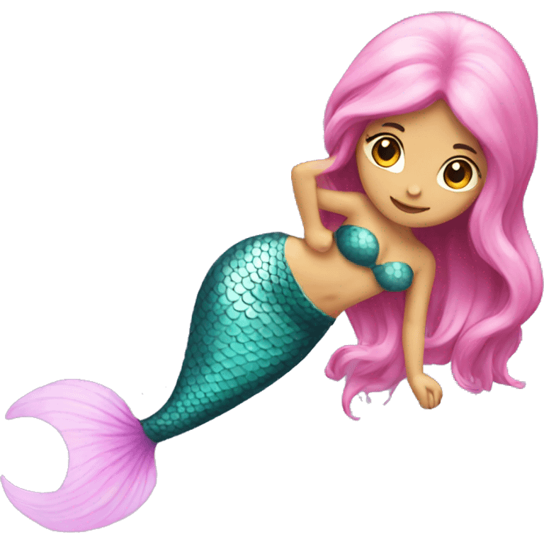 mermaid with pink tail emoji