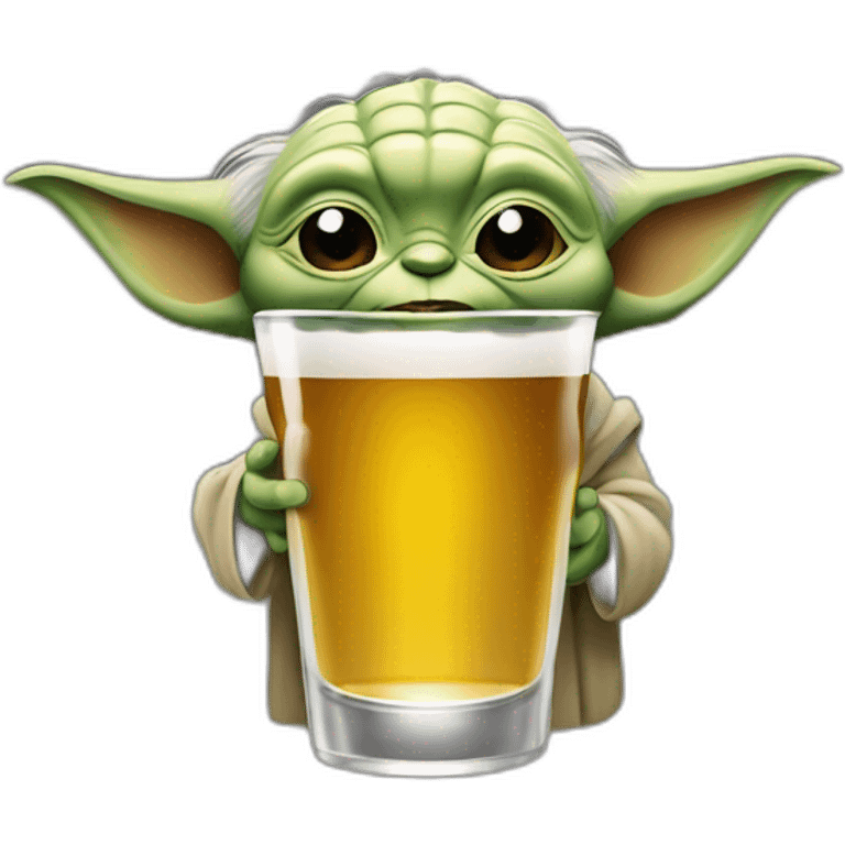 Yoda buvant une bière emoji