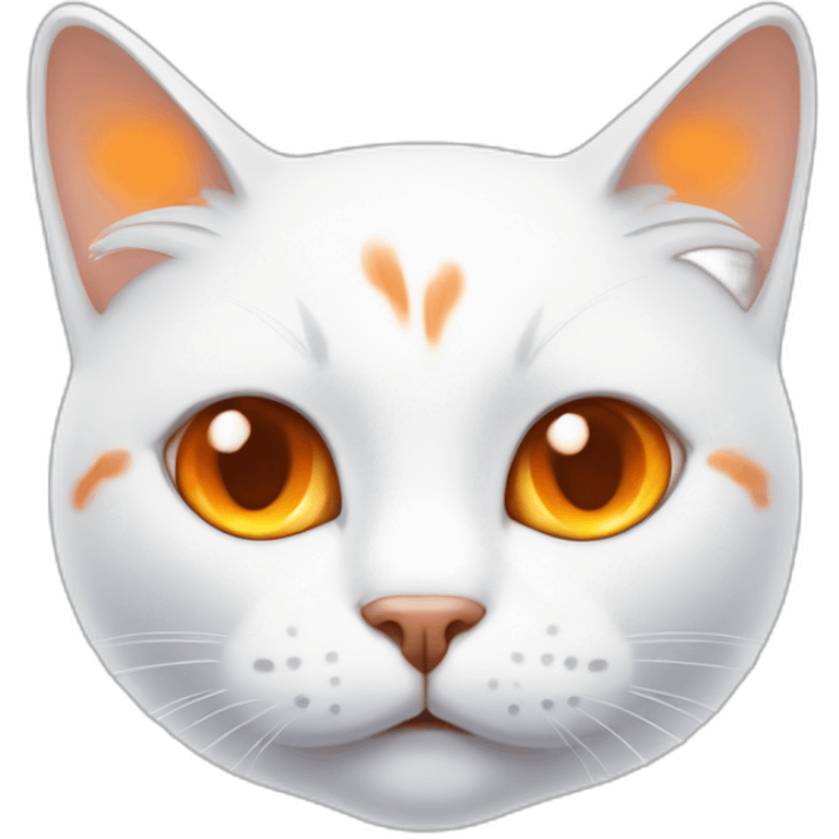 white cat with orange stains in his head emoji