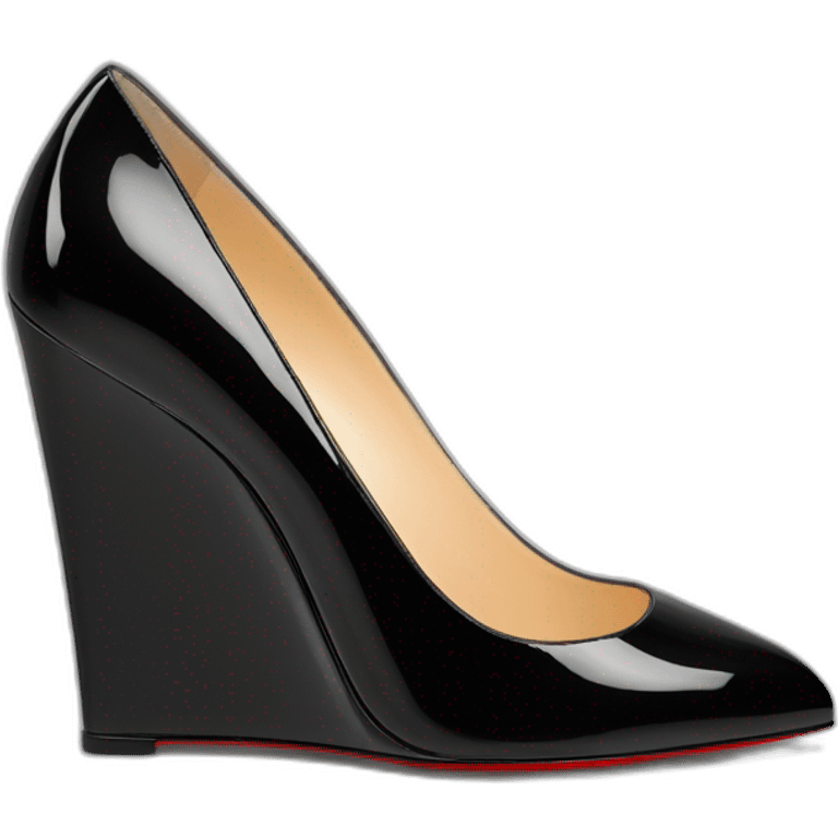 WEDGE heel LOUBOUTIN black leather PATENT emoji