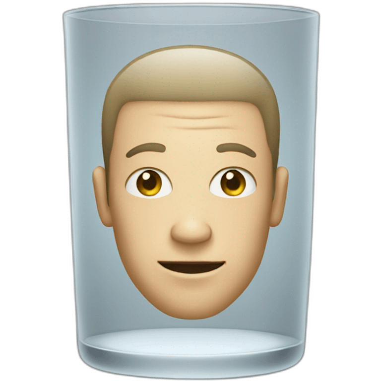 afro white man inside a glass emoji