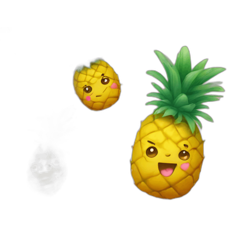 pineapple-man-in-love-with-hearts-around emoji