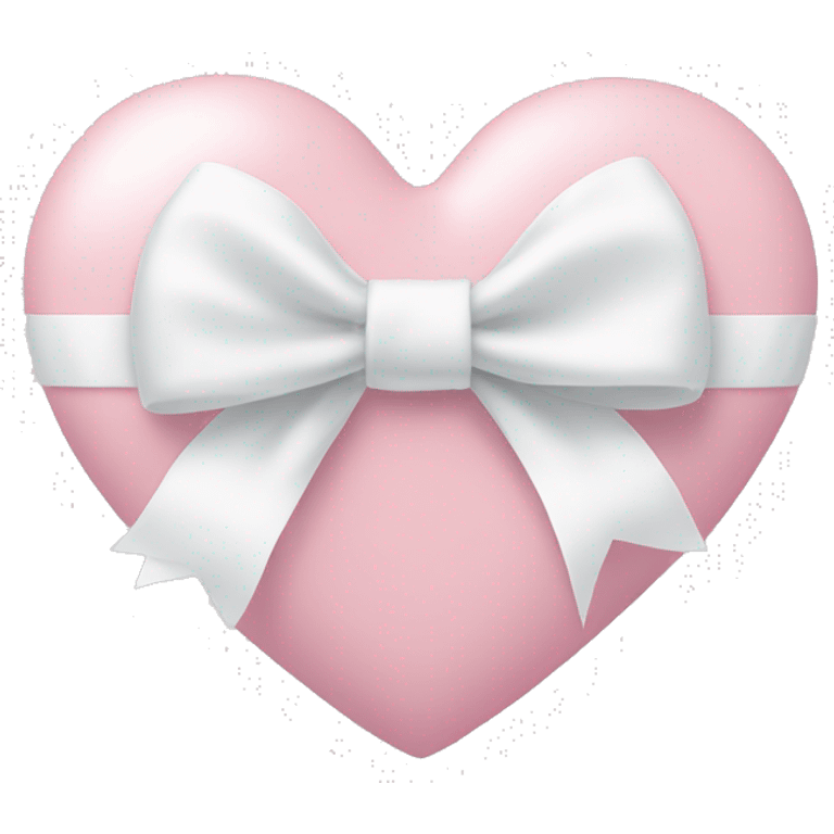 Pastel pink heart with white bow emoji