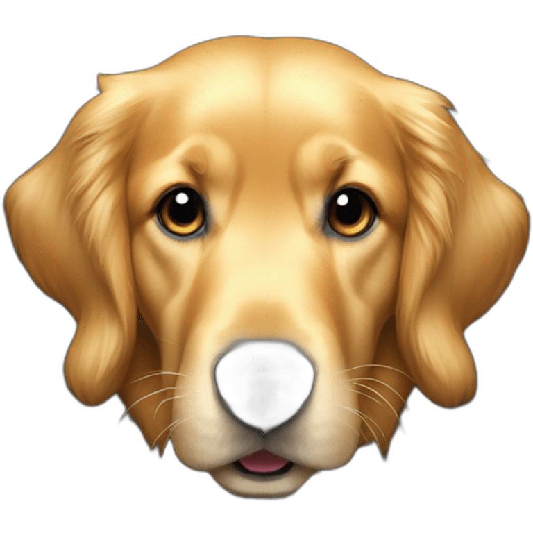 Golden retriever tire la langue emoji