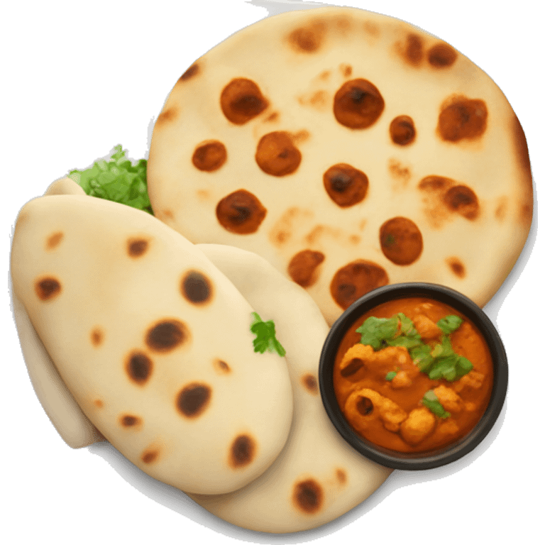 indian food with naan on a plate emoji