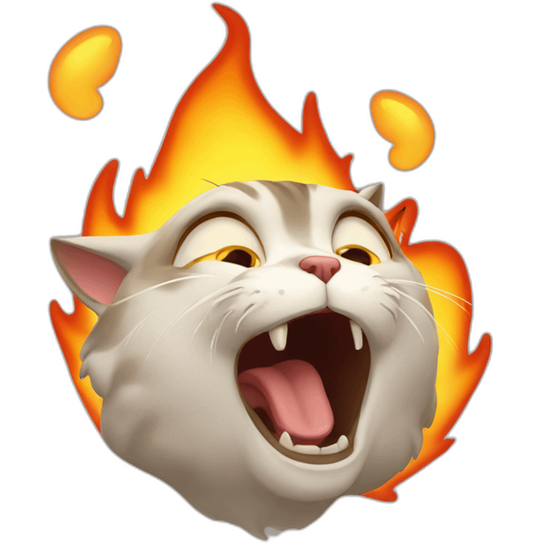 Cat-three-heads-spitting-fire emoji