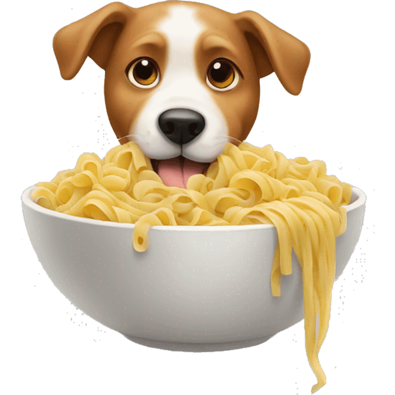 Dog eating pasta  emoji