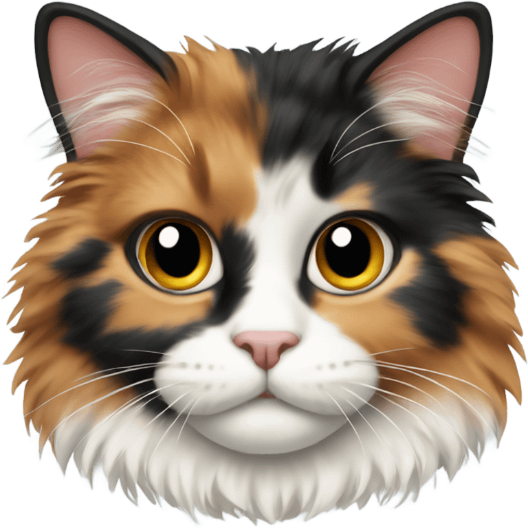 Fluffy calico cat emoji