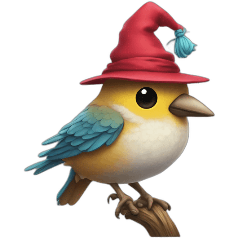 Kiwie bird in a wizards hat emoji