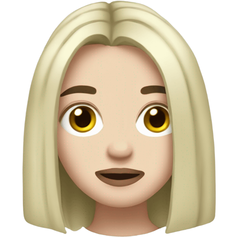 Billie Eilish with dark hair emoji