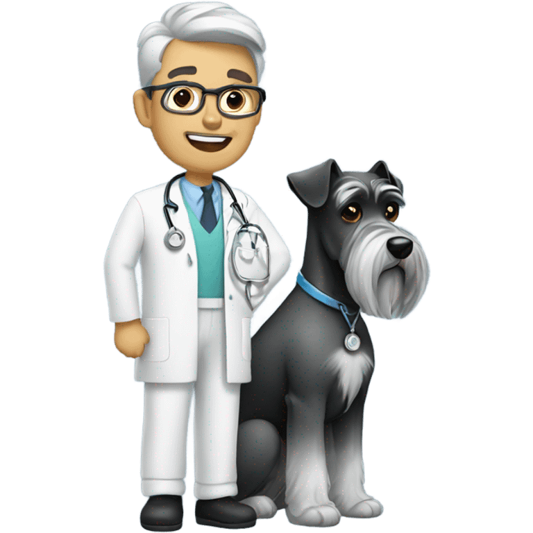 Dr with schnauzer  emoji