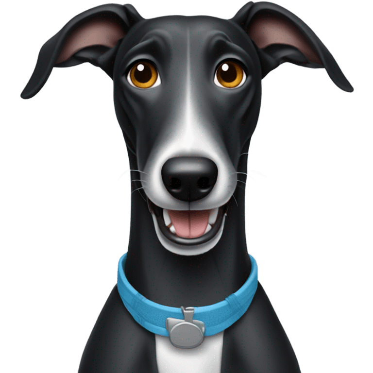 Black greyhound with braces emoji