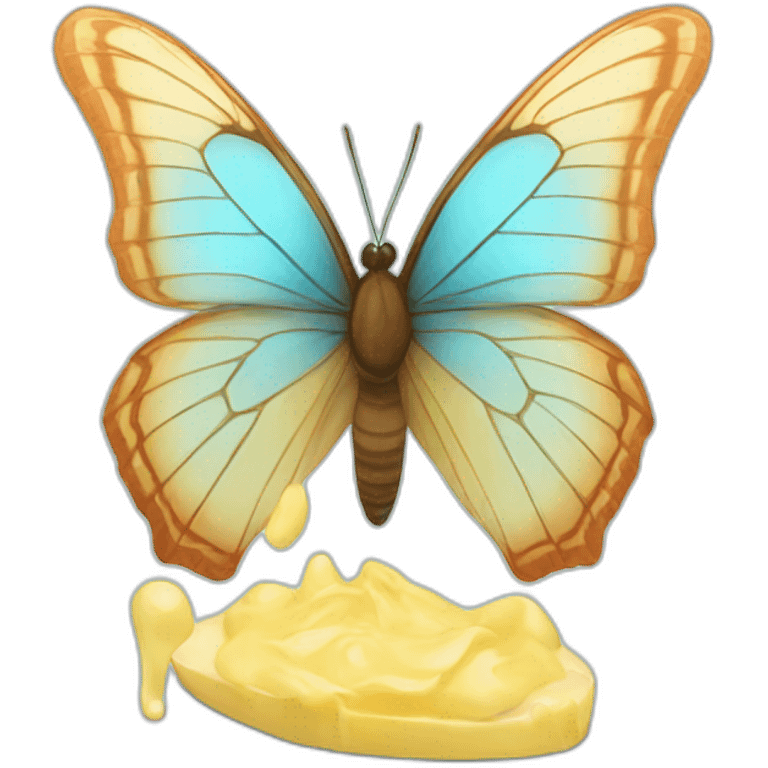 Butterfly made by butter emoji