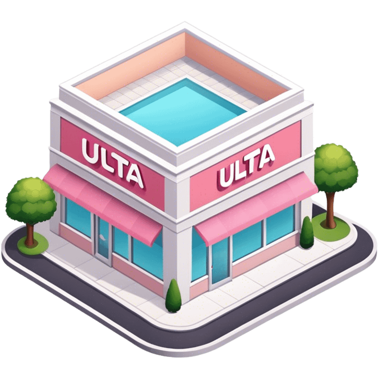 ULTA beauty store, isometric exterior view emoji