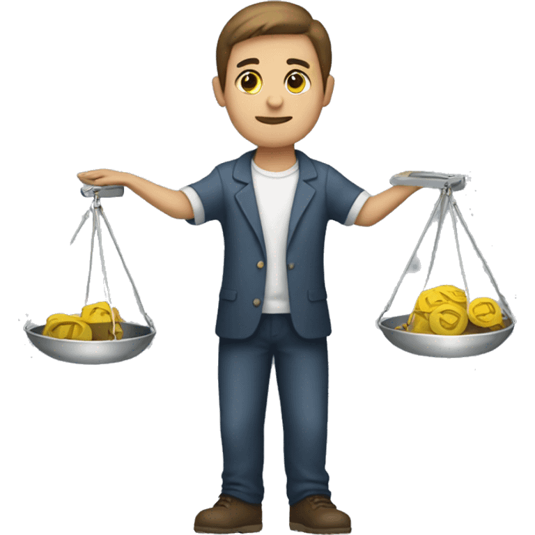 a person holding scales emoji