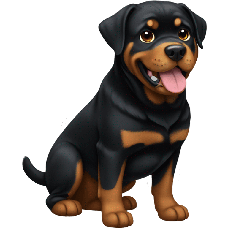 Create me a cute Rottweiler that you can see in its entirety  emoji