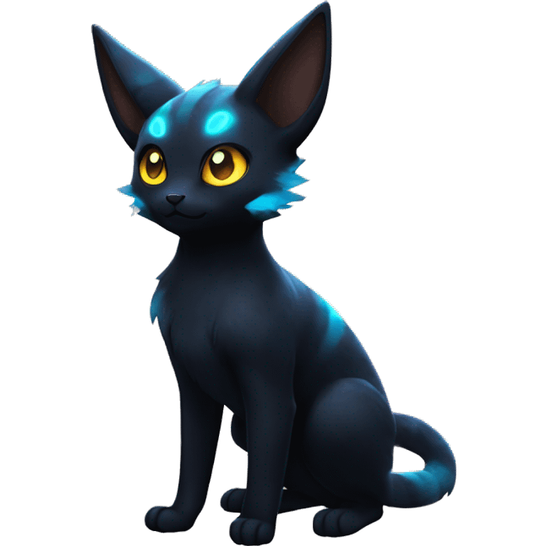 Nebula Umbreon-Litten full body emoji