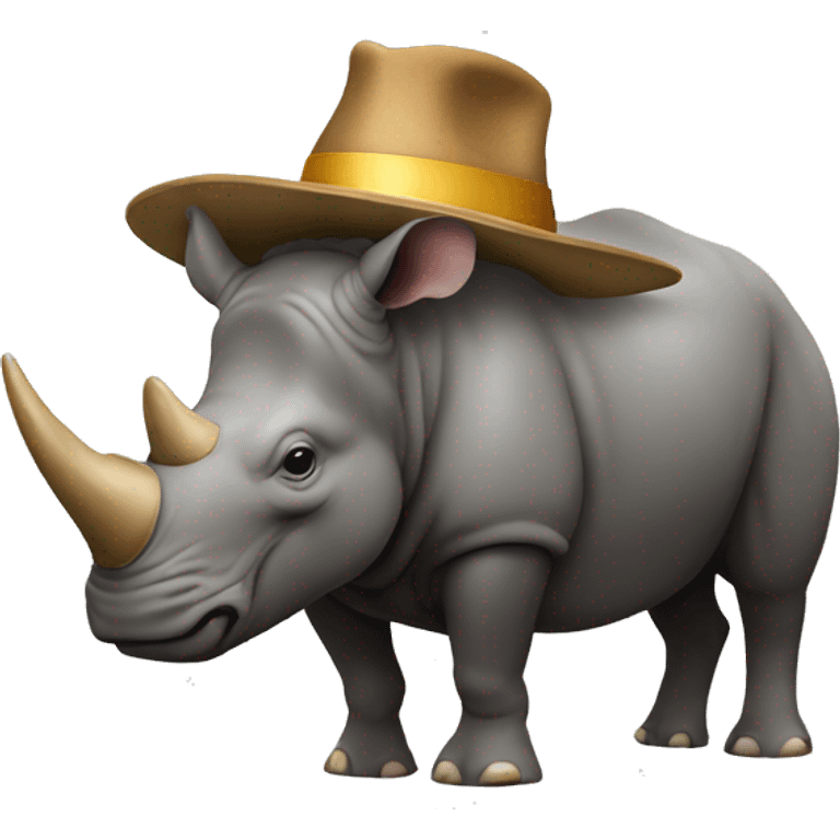 Rhinocéros avec avec un chapeau de fête emoji