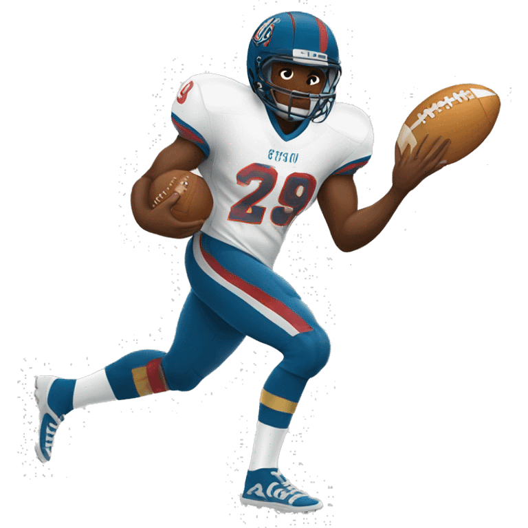 Football player stepping on the ball and eating pizza emoji