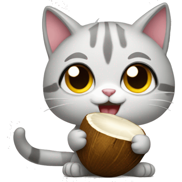 cat holding a coconut  emoji