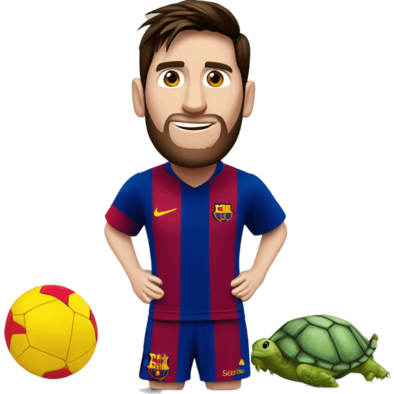 Messi con ua tortuga emoji