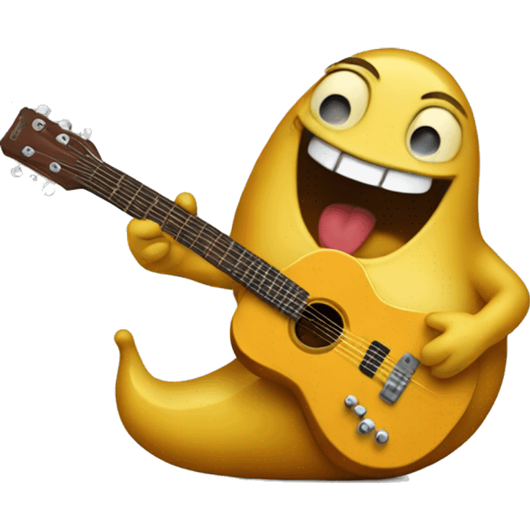 Happy slug playing guitar emoji