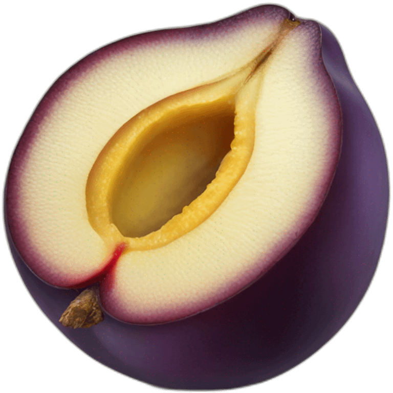 cross section of a plum emoji