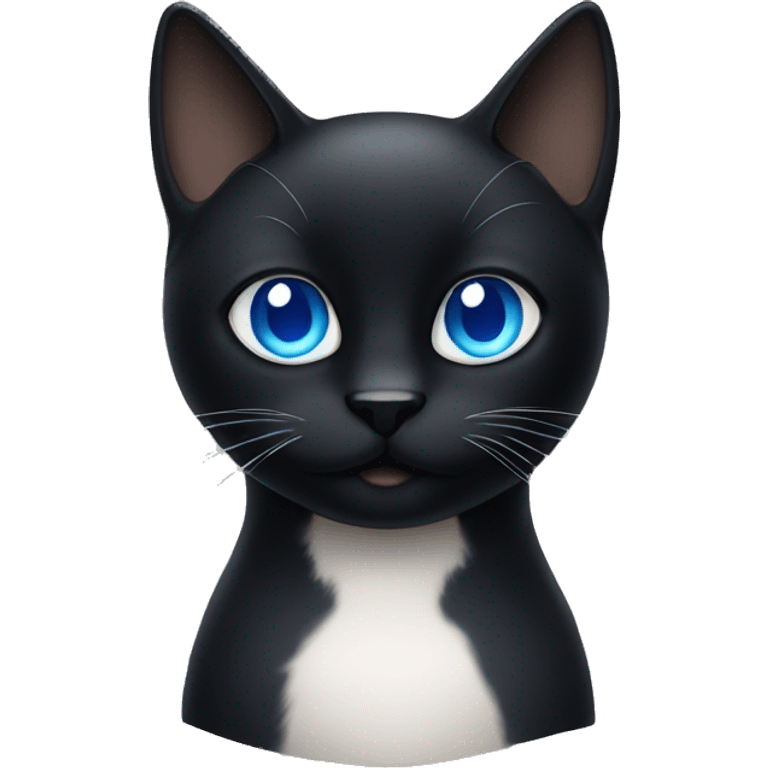 black cat with blue eyes emoji