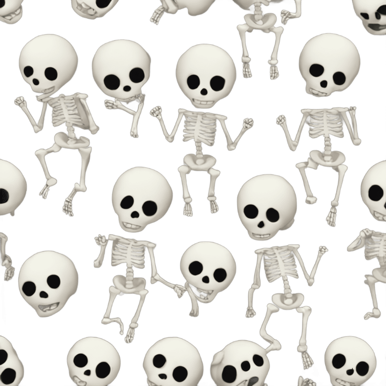 Cute Skeleton party gatt emoji