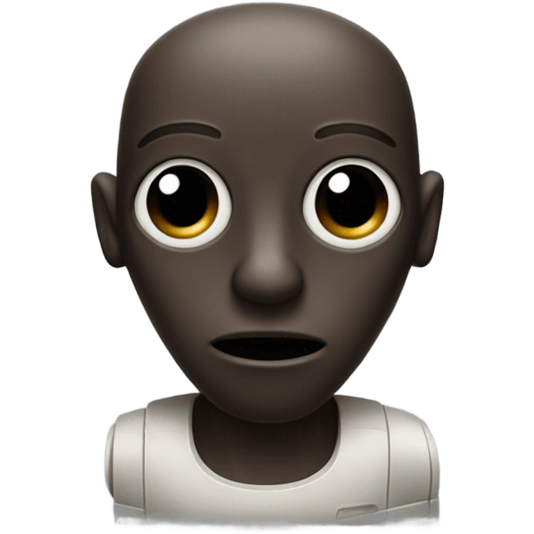 Person who is a droid with dark skin and a big nose emoji