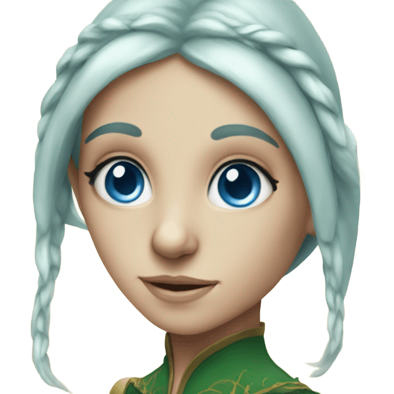 Blue eyed elf girl portrait emoji