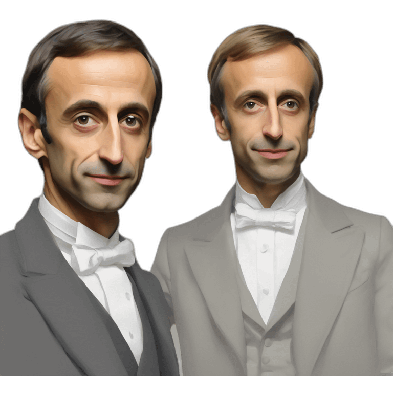 Eric Zemmour and Macron in style of sorolla emoji