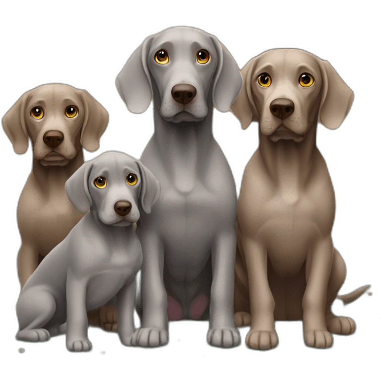 weimaraner with familly emoji