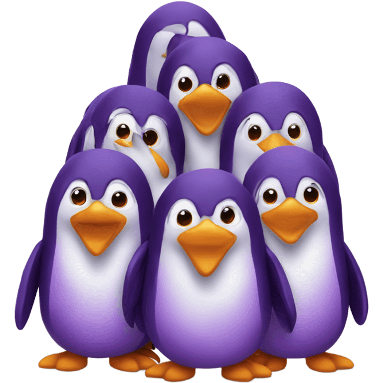 Purple penguins happy new year emoji