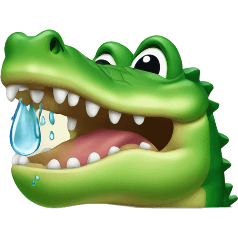 the crocodile is crying emoji