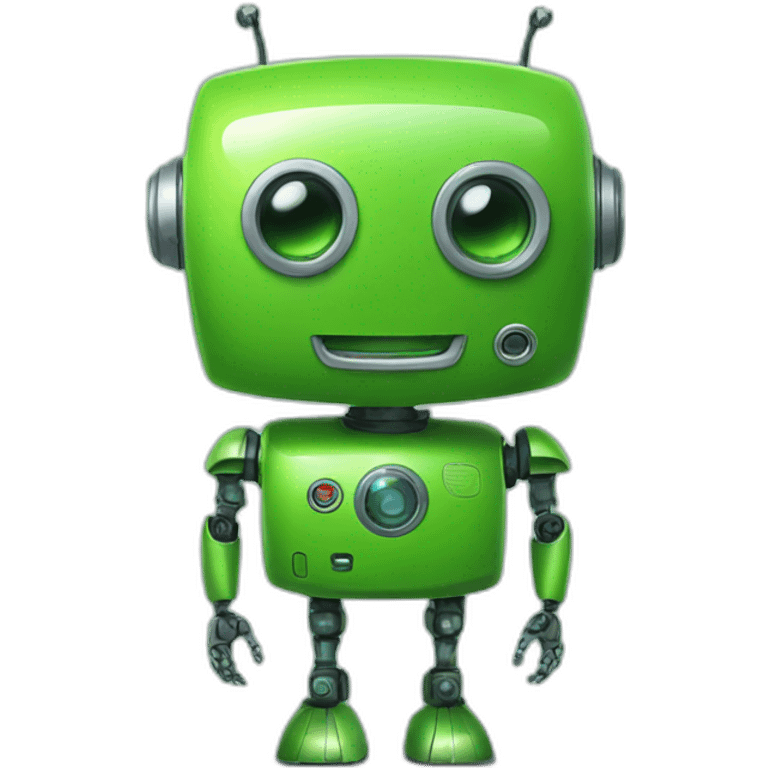 happy green robot emoji