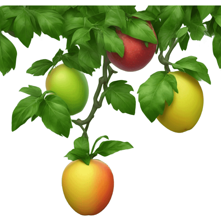 Fruits hanging on bushes  emoji