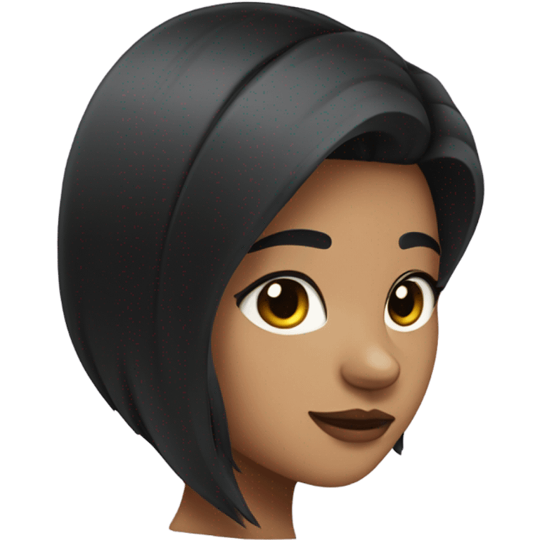 black hair girl Wolfcut  emoji