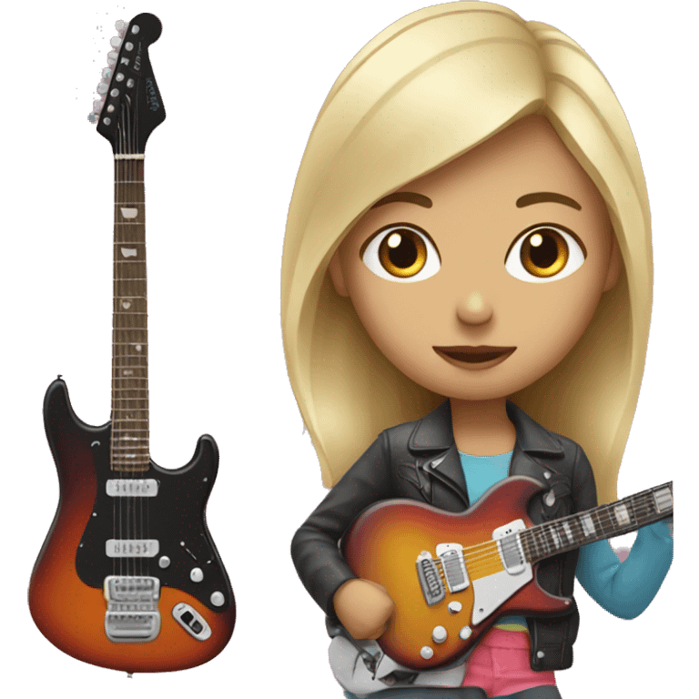 girl with an electric guitar emoji