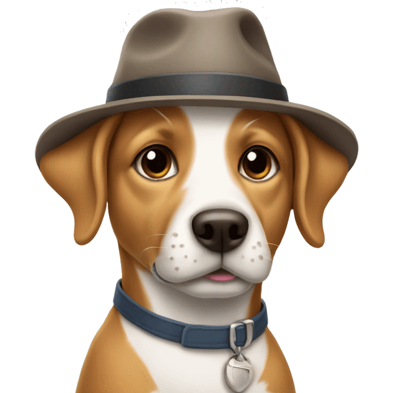 Dog wearing a hat emoji